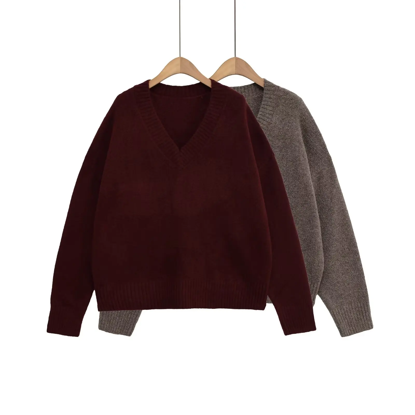 

Women's Pullover Sweater 2025 Fall New Arrivals Women's Casual Fashion V-Neck Knit Top