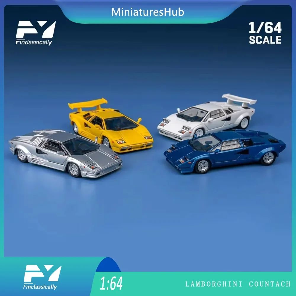 FY 1:64 Lamborghini LP5000 Countach S QV True Scale Miniatures Alloy Diecast Car Model Collection Ornaments Pop-up Headlamps