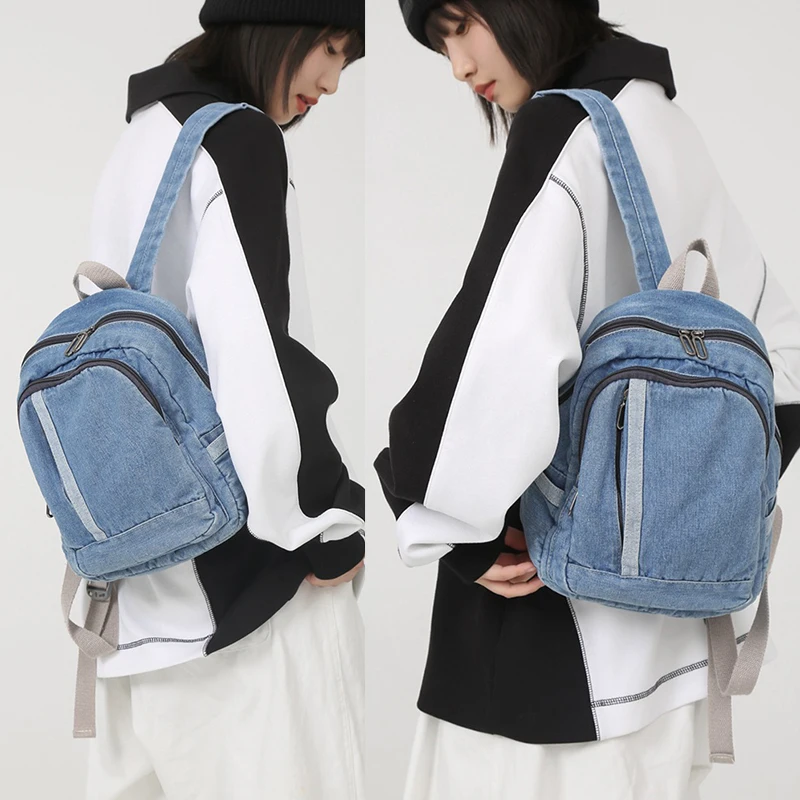 Эстетический джинсовый рюкзак-кошелек для женщин
