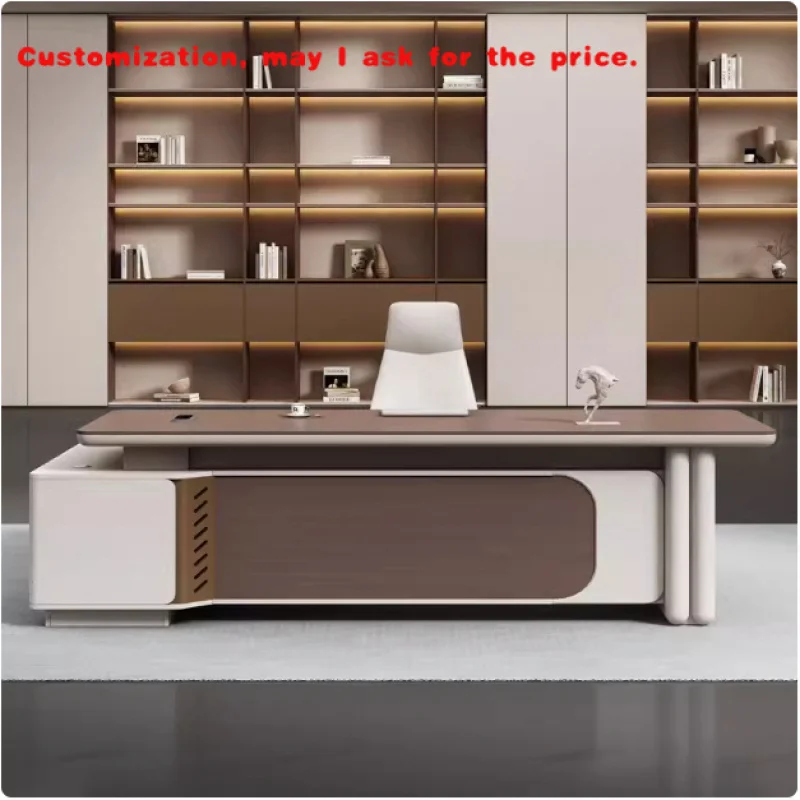 custom.Wooden Office Desk Manager Big Desk with Drawer L Shape Executive Office Furniture Table