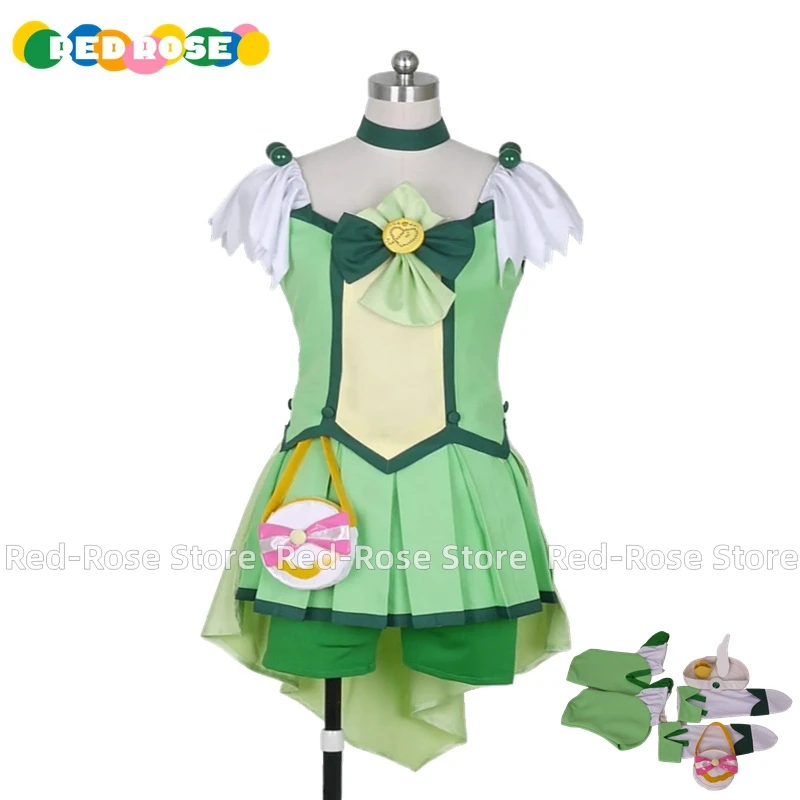 Glitter Force Midorikawa Nao Glitter Spring Cure March Dress Cosplay Costume Adult Deluxe High Quality