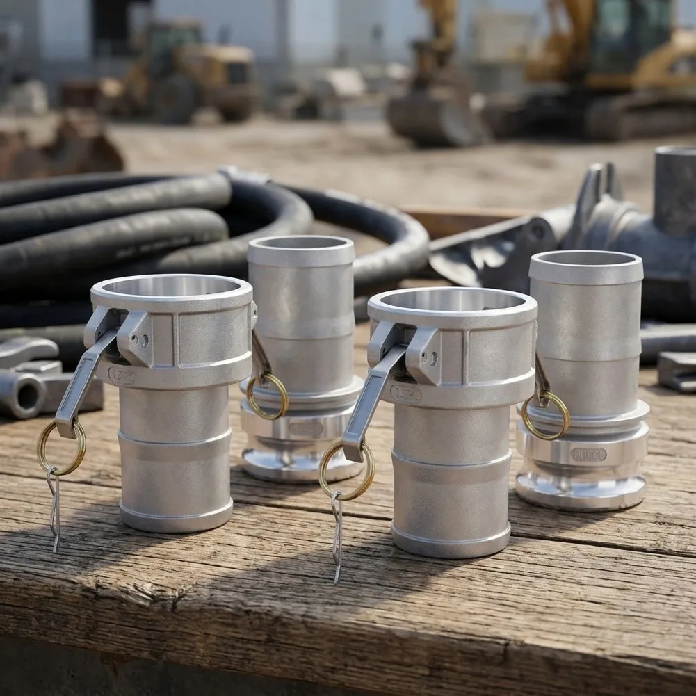 2 Pieces Aluminum Camlock Cam and Groove Hose Fittings Type A and D for Quick and Reliable Hose Coupling in Industrial Settings