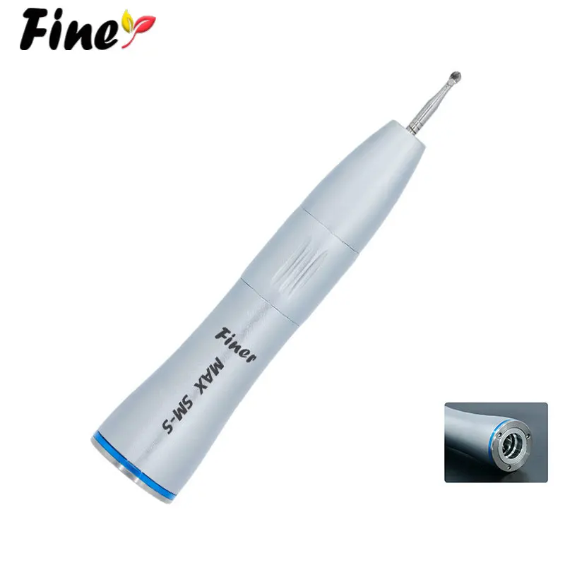 Dental Straight Handpiece Inner Water Spray Straight Piece Nose Cone  Blue 1:1 Slow Speed Low Rotation Dental Hand Piece