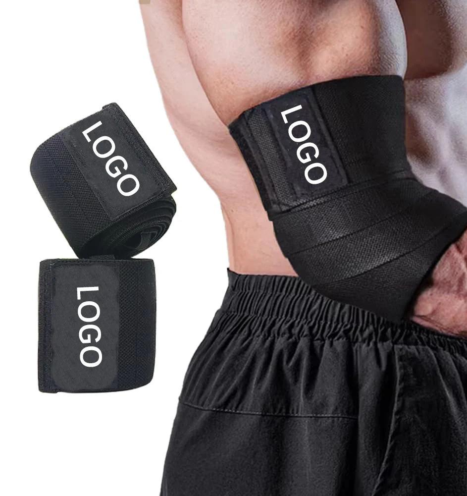 Support Custom Logo Elbow And Knee Wraps for Weightlifting Cross Training Fitness Knee Wraps Support for Squat Gym Knee Sleeves