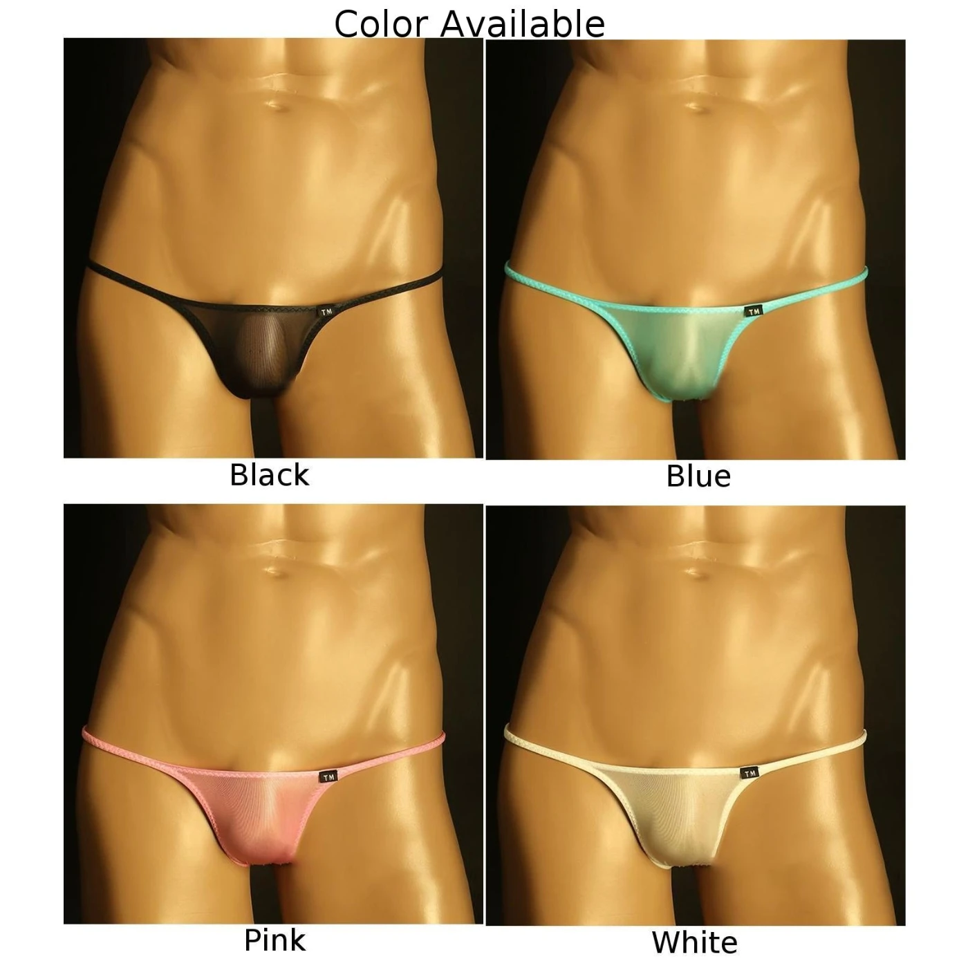 Men Sexy T-back Thongs Sexy Transparent G-String Sheer Sissy Pouch Briefs Thin Low-Rise Panties Male See Through Bikini Trunks