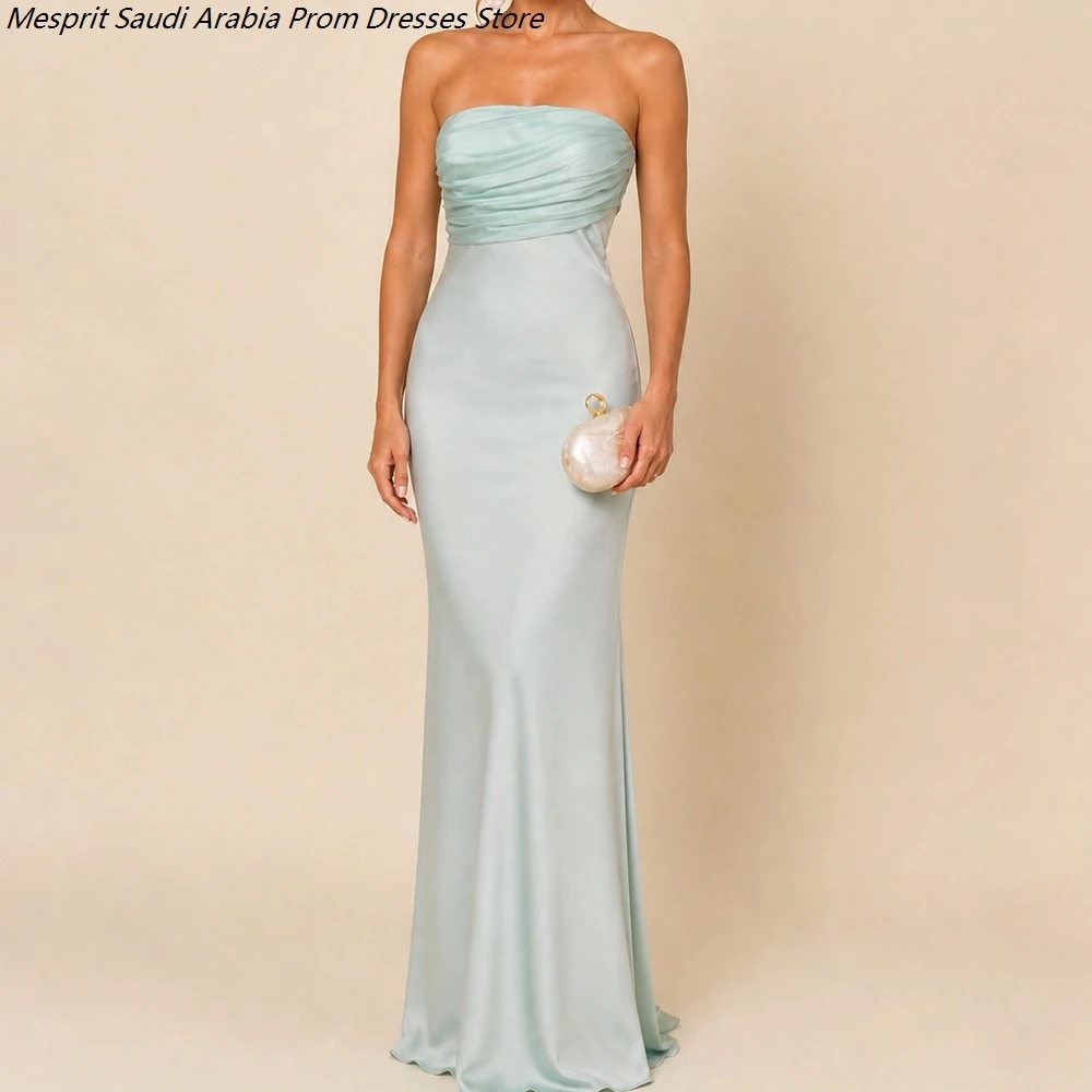 

Women's A-line Evening Dresses Floor-length Strapless Sleeveless Prom Dresses Fashion Backless Bow Pleat Draped Customized Gowns