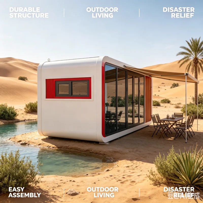 40ft Modern Foldable Prefabricated House With High Durability Designed For Emergency Disaster Relief Shelter Prefabricated Pod
