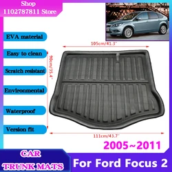 Car Trunk Mats for Ford Focus 2 Accessories Hatchback MK2 MK2.5 2005~2011 Waterproof Protect Anti-Slip Storage Pad EVA Material