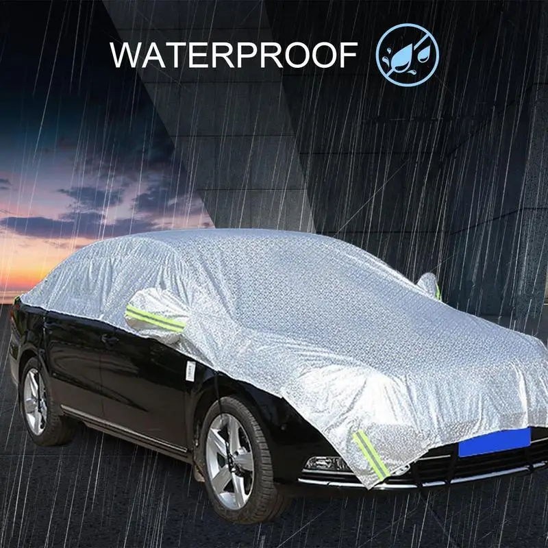 Car Sun Shade Sunscreen Aluminum Foil Cover Full Exterior Snow Cover Sunshade Dustprof Protection Cover For Hatchback Sedan SUV