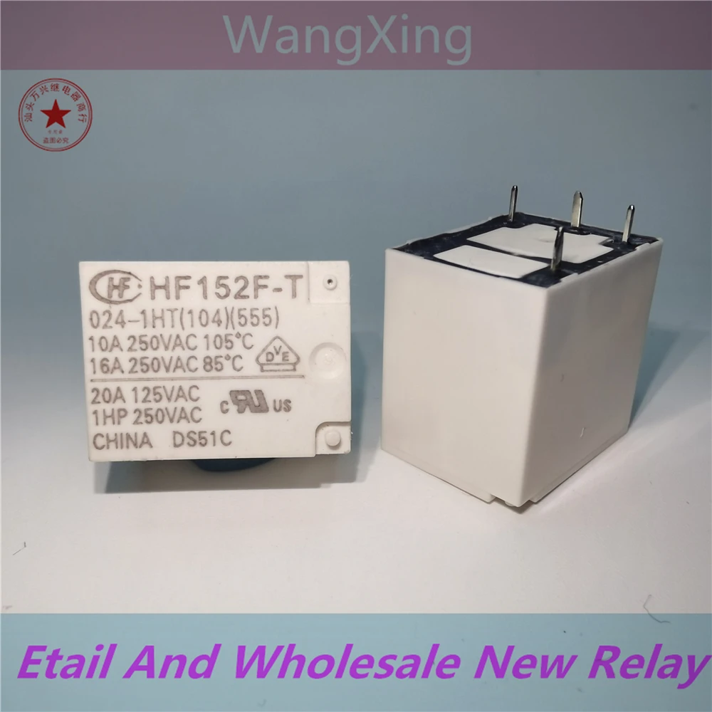 HF152F-T 012-1HT(104)(555) HF152F-T 024-1HT(104)(555) Electromagnetic Power Relay 4 Pins