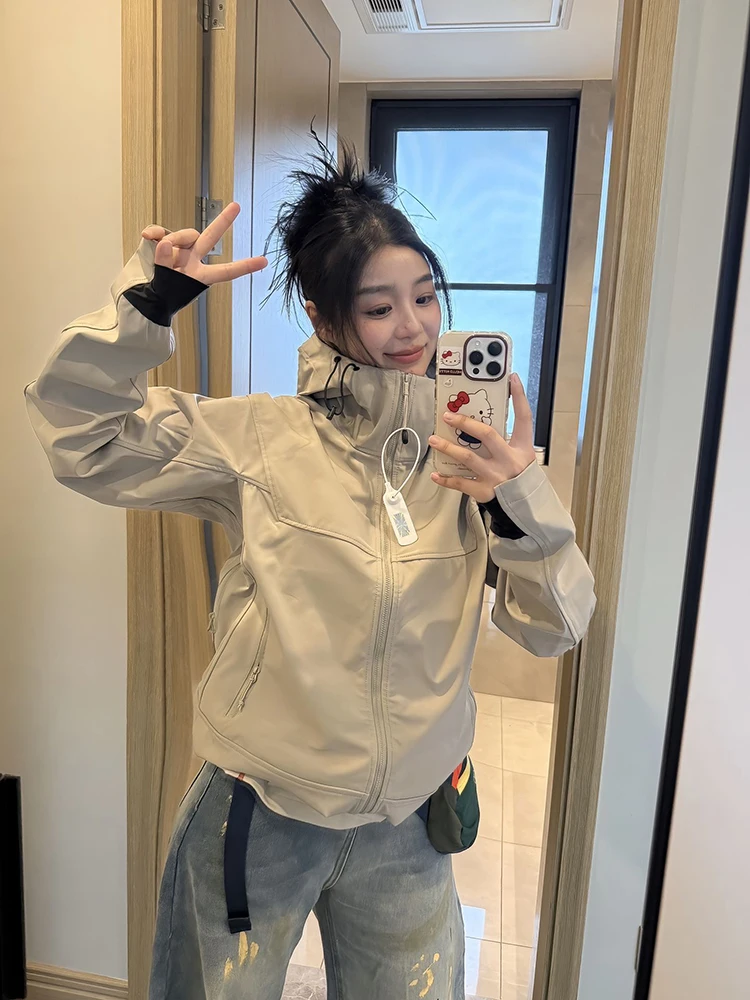 Outdoor Soft ell Jaet Men's Women's Autumn Climbing Windproof Waterproof Hiking Jaet ell Clothing Straight Leg pe view 5