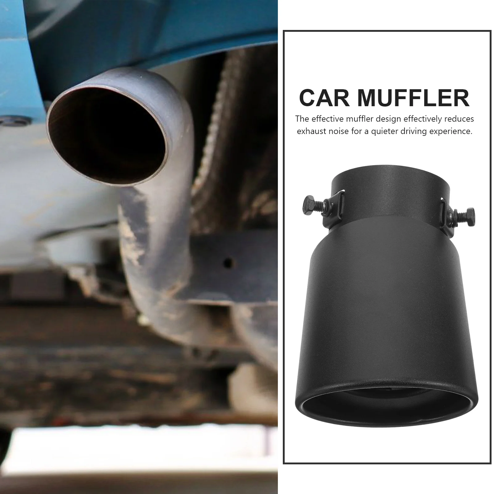 

Curved Exhaust Tip Stainless Steel Muffler For Car Motorcycle Universal Fit Quiet Performance Pipe Auto Accessories