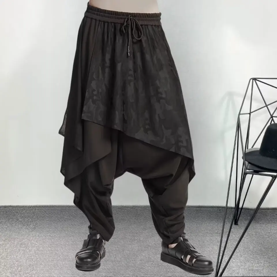 Vintage Trousers Women Men Neutral Loose Culottes y2k Gothic Wide Leg Pants Skirt New Oversize Harajuku Japanese Creative Pants