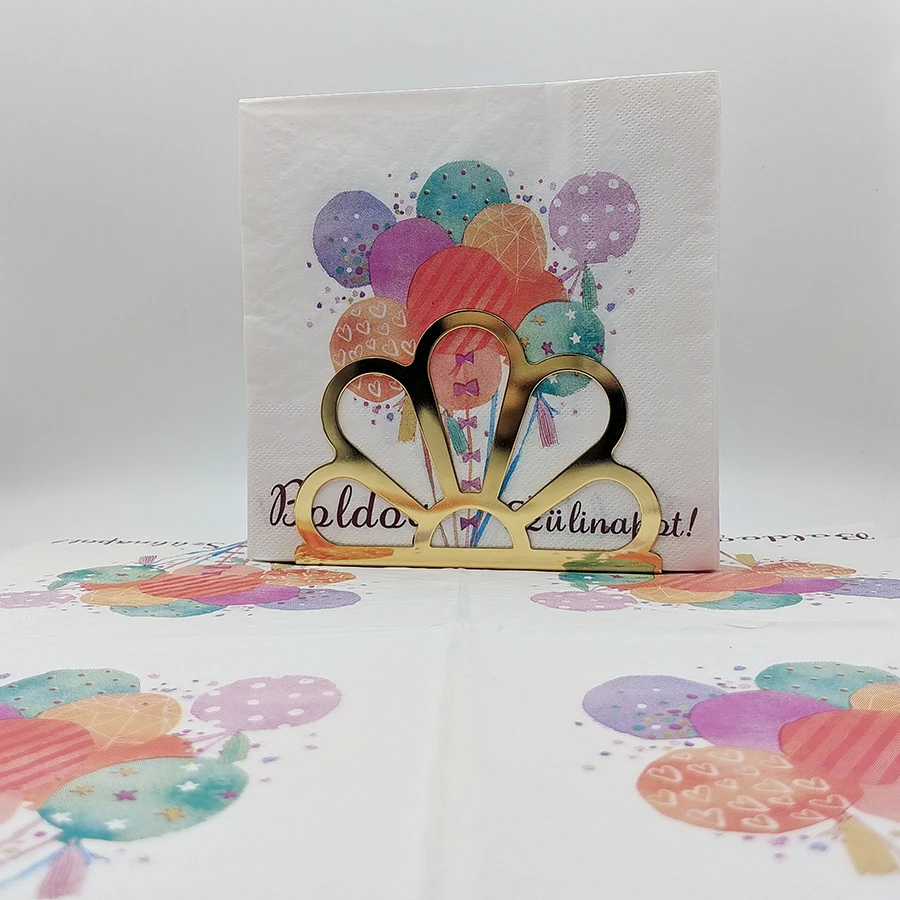 

20 шт. Венгерских салфеток для дня рождения Boldog Szülinapot! Красочный принт с воздушными шарами, 2-слойный, 33x33 см, для украшения праздничного стола