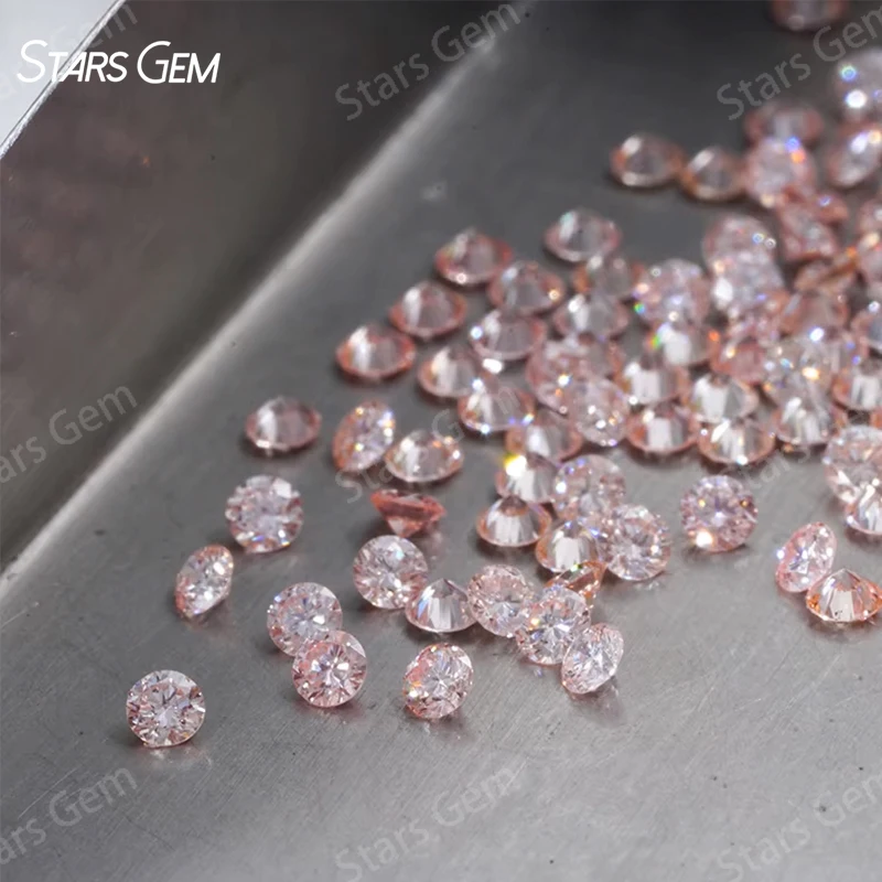 Melee Small Diamond 0.8mm to 3mm Round Brilliant Cut HPHT VS Lab Grown Diamond Vivid Pink Color Loose Gemstone = Jewelry Making