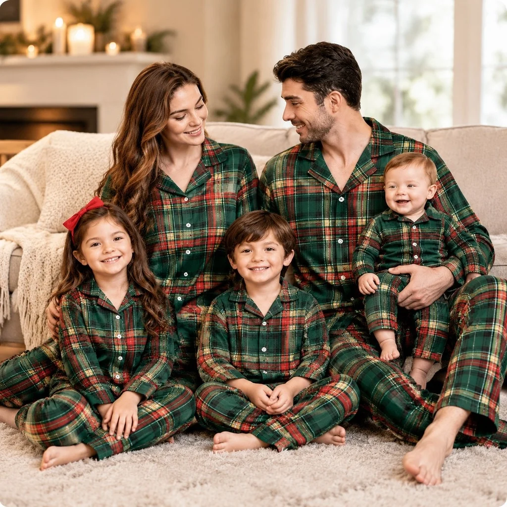 turn-down-collar-long-sleeve-pants-full-length-luxury-style-with-family-pajama-set-cozy-home-sleepwear-for-women-and-men