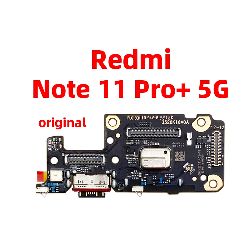 Original For Xiaomi Redmi Note 11 Pro+ 5G Note 11 Pro Plus Dock Connector USB Charger Charging Port Flex Cable Board Replacement