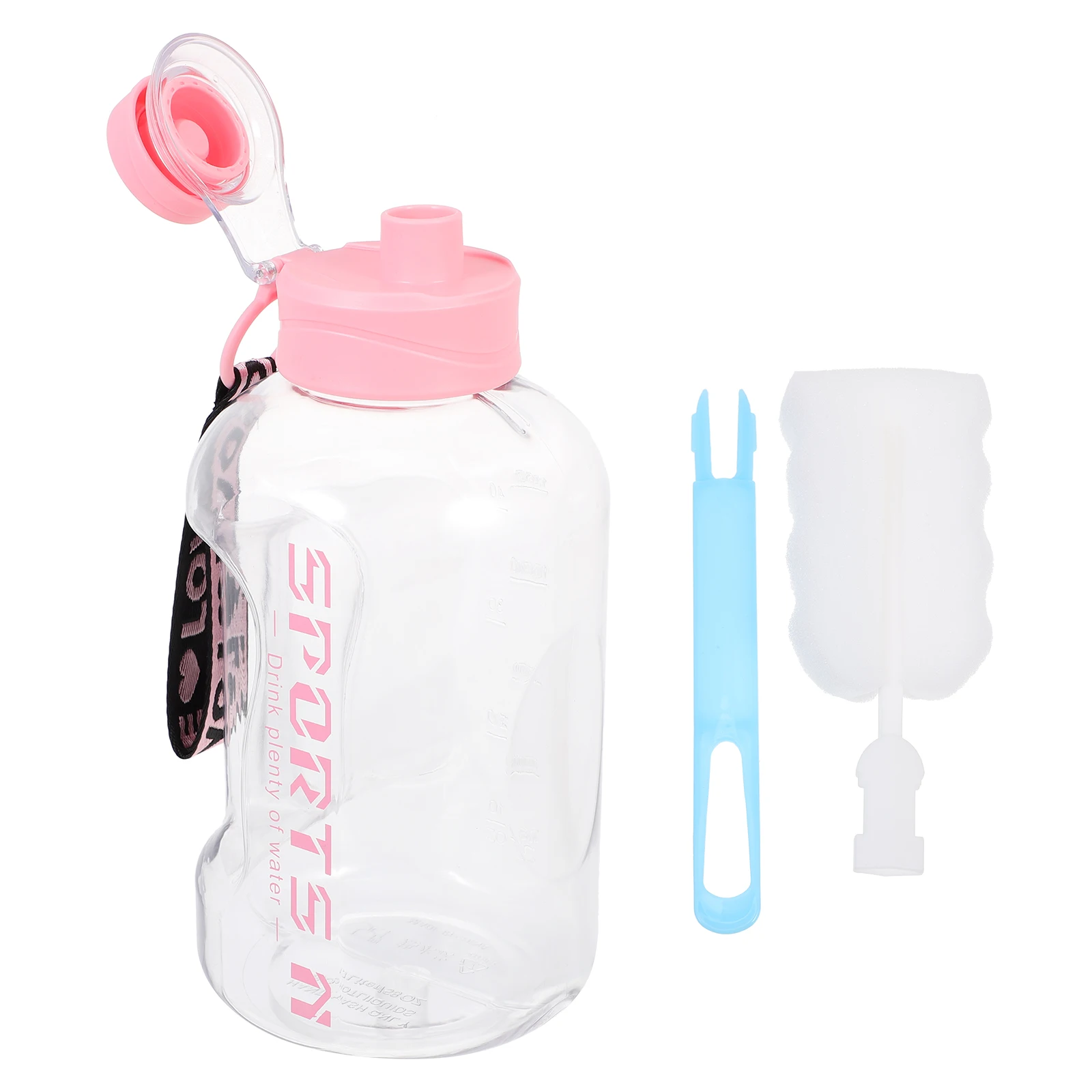 

1 Set Large Capacity Water Bottle Thickened Portable Jug For Outdoor Sports Fitness Use Durable Plastic Container Easy Carry