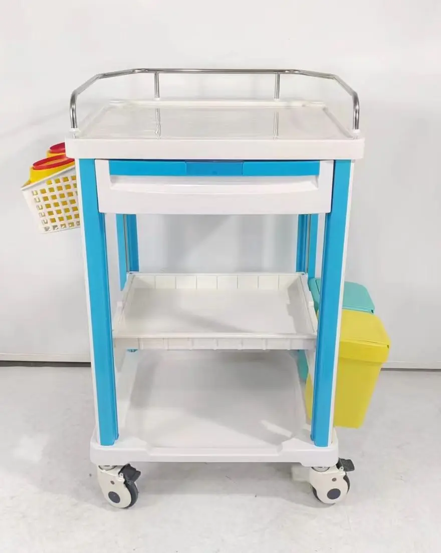 Carrinho médico portátil da emergência do hospital do carrinho da mobília do hospital