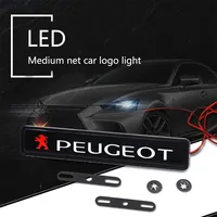 Car Front Grille LED Badge Head Emblem Lamp for Peugeot 208 306 3008 408 508 205 4008 5008 106 206 308 406 407 207 2008 107 307