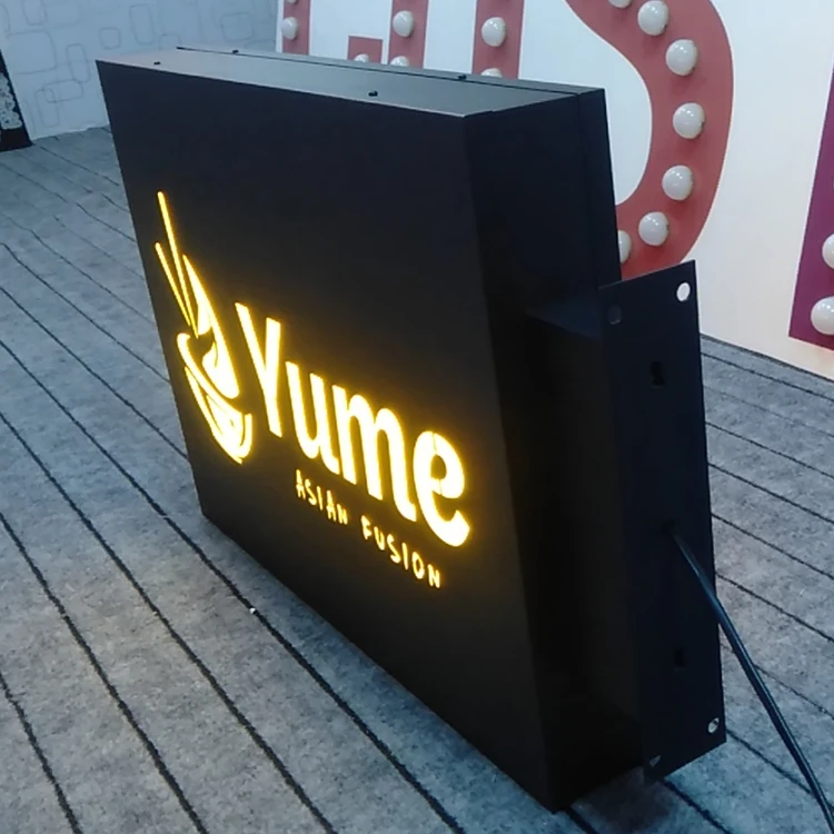 Retro minimalist style New creative craft Metal lightbox led sign store light box for restaurant