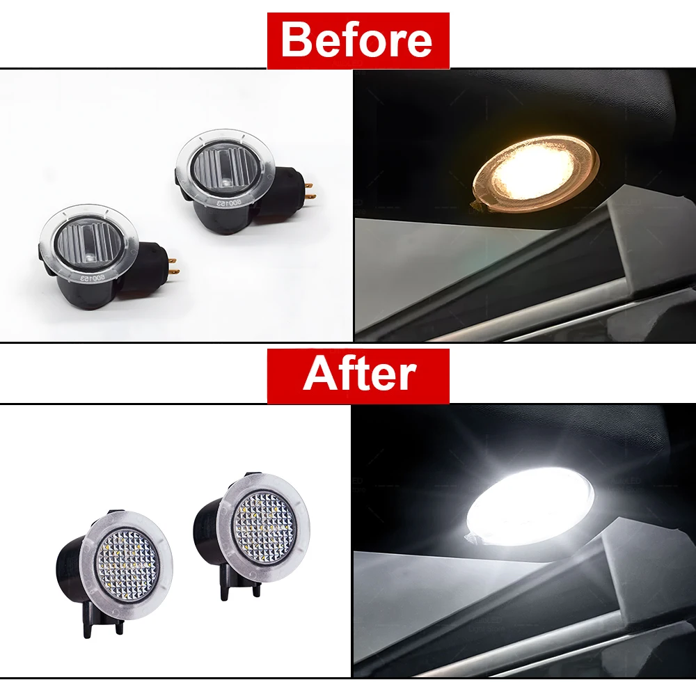 2 Pcs LED 미러 웅덩이 조명 아래 Volvo XC60 2009 2010 2011 2012 2013 2014 2015 2016 2017 미러 램프 아래 썸네일 5