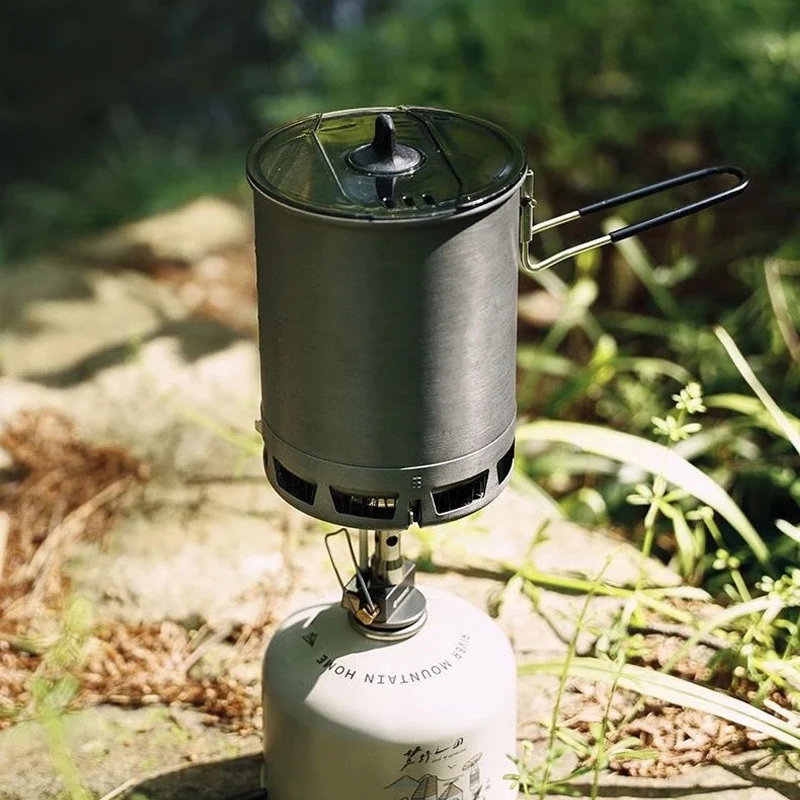 

Heat Exchanger Pot 600ml Ultralight Camping Pots Survive Heat Exchanger Pot Outdoor Cooking Utensils Hiking Travel Portable Pot