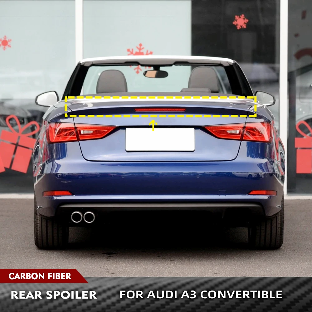 

For Audi A3 Base Convertible 2014 -2019 Carbon Fiber Rear Trunk Lip Body Kit Car Rear Trunk Racing Spoiler Boot Lip Wing Spoiler