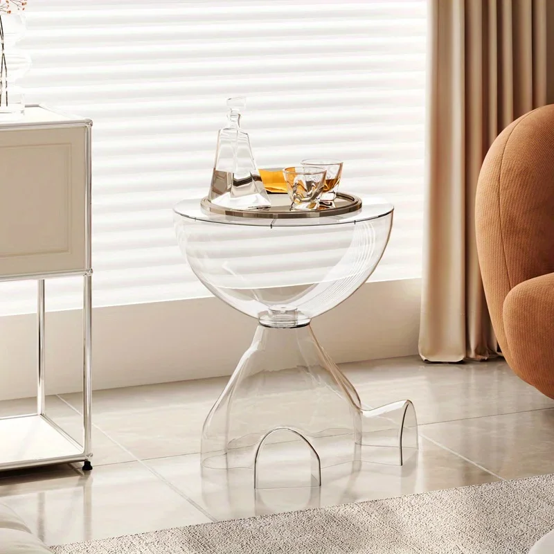 1pc High-Quality Acrylic Side Table Space-Saving Coffee Table for Home Living Room Sofa Bedside Nightstand image 5