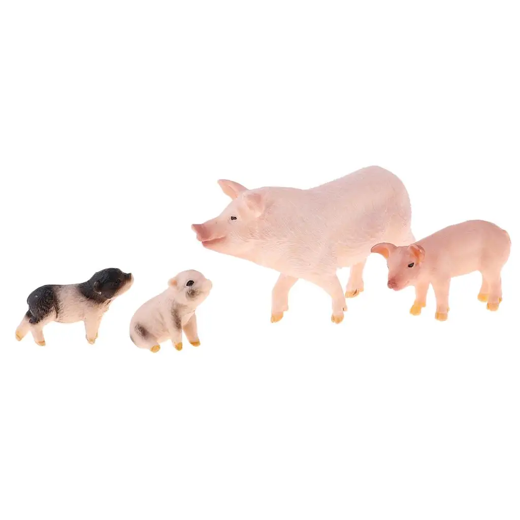 Educational Farm Animal Figures Playset with Farmer & 4 Pigs Kids