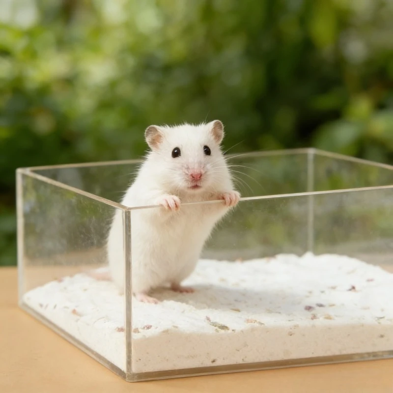 

Fully Transparent Hamster Bathroom Bathtub, Dual-Use Sand Box & Toilet Litter Box, Suitable for Golden Bear, Easy To Clean