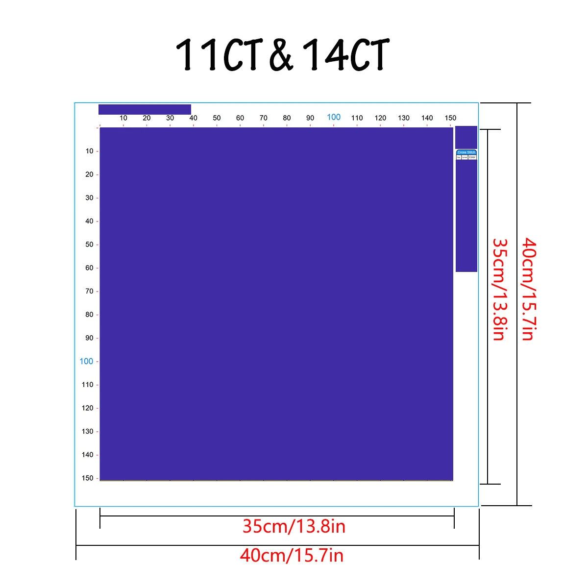 1 Set 40x40cm [15.7x15.7 Inch // 50x50cm 19.7x19.7 Inch] Sardine Can Cross Stitch Kit, Including Drawings, Needles, Fabric, Inst