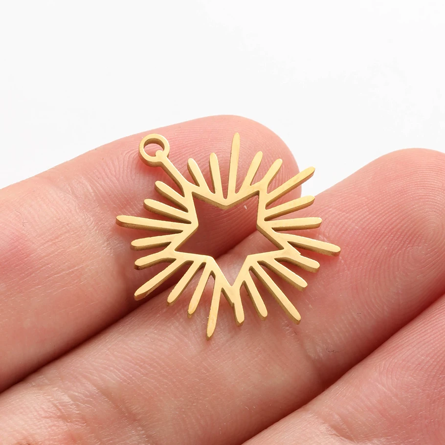 5 Stück Glücksbringer-Anhänger aus Edelstahl mit Mädchen, Stern und Schleife für die Schmuckherstellung, niedliche Anhänger für Halsketten und Armbänder – Detail 26