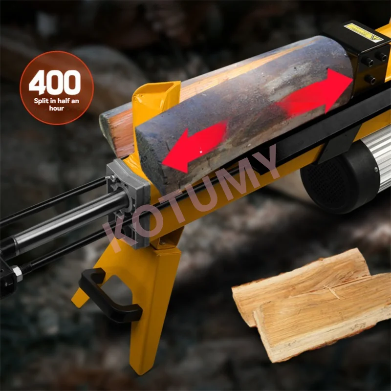 Log Splitter 5T Chopping Length 37cm Electric Hydraulic Wood Splitting Machine Horizontal Electric Firewood Splitting Machine