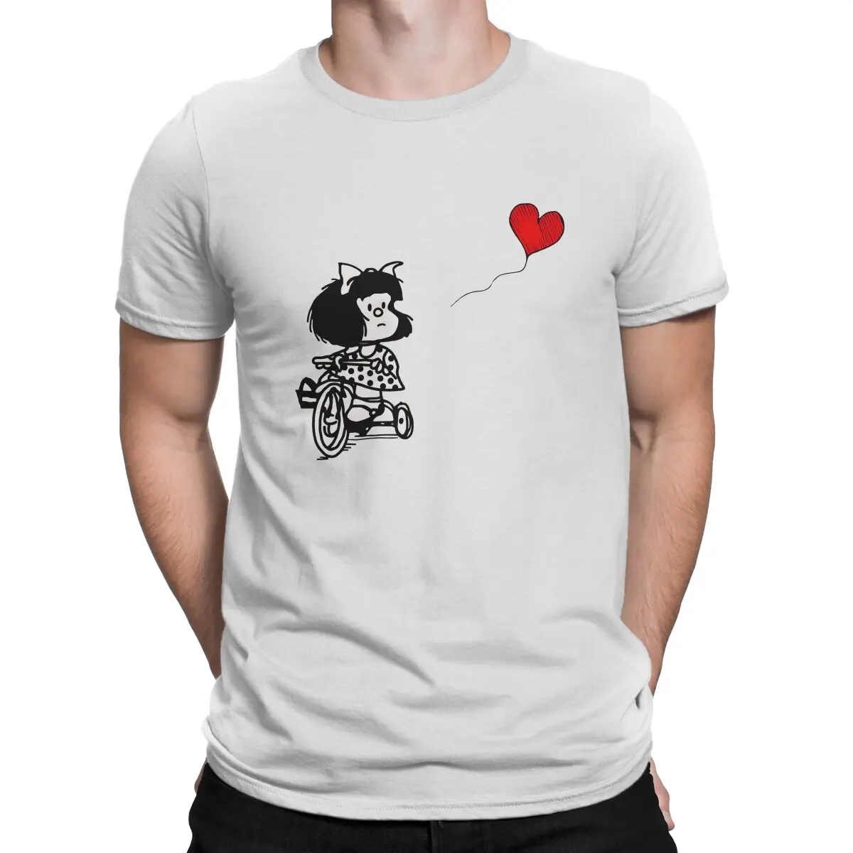 Love on a Bicycle Essential MAFALDA T Shirt Punk Crewneck TShirt Polyester Clothing