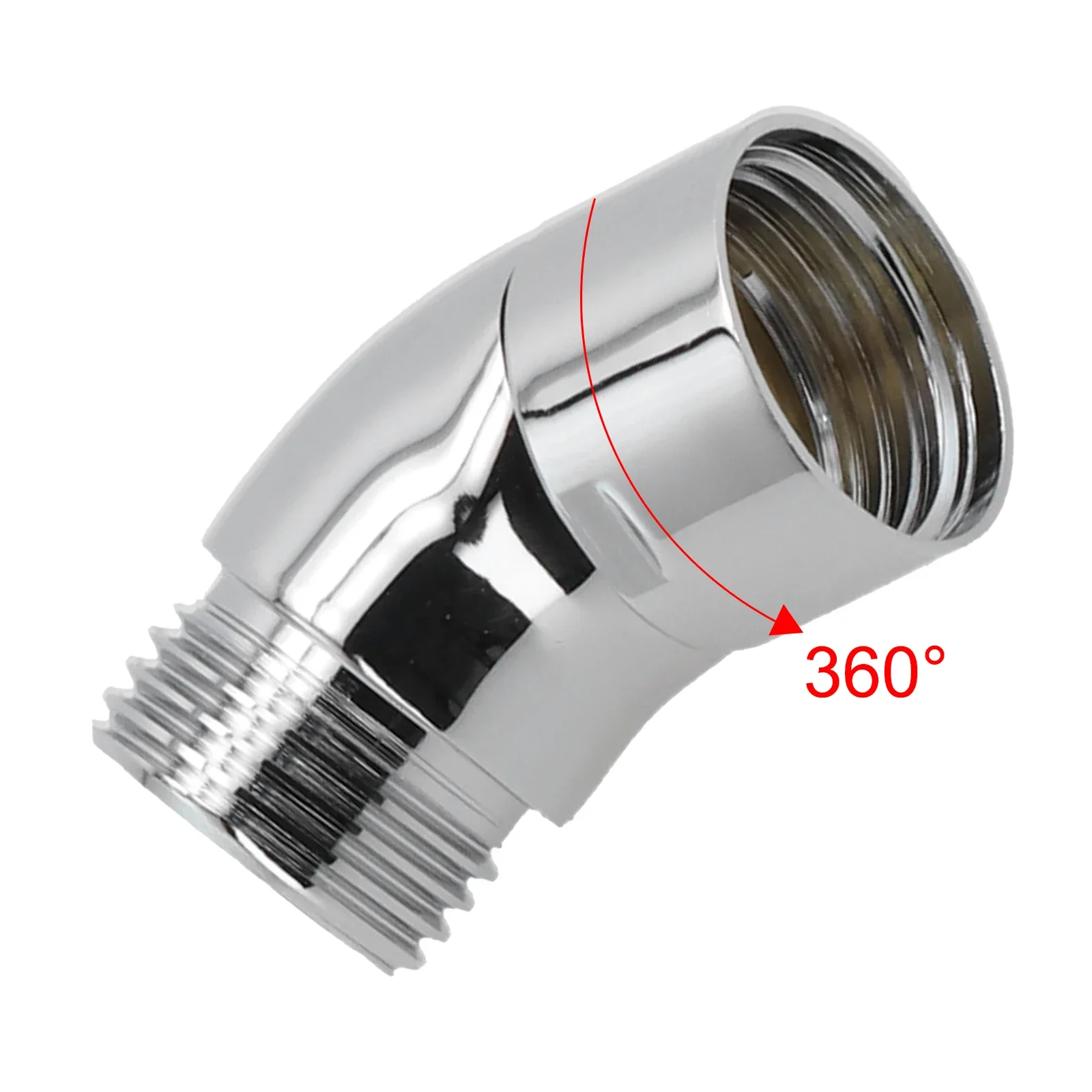 Adaptador de cabezal de ducha G 1/2 conexiones ángulo cromado hilo femenino y rosca macho 135 °   Codo Ducha de mano Codo con rociador superior