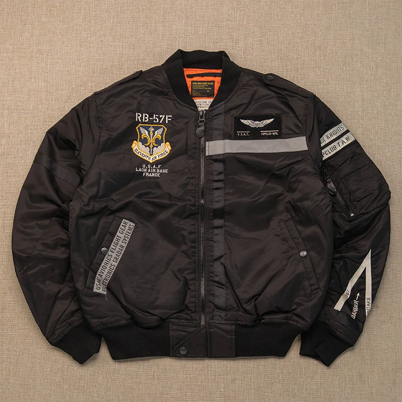 

Men's Casual Baseball Sle Flight Jaet Thien Warm Cotton Coat Faionable Urban Workwear Sle Zipper Closure Side kets