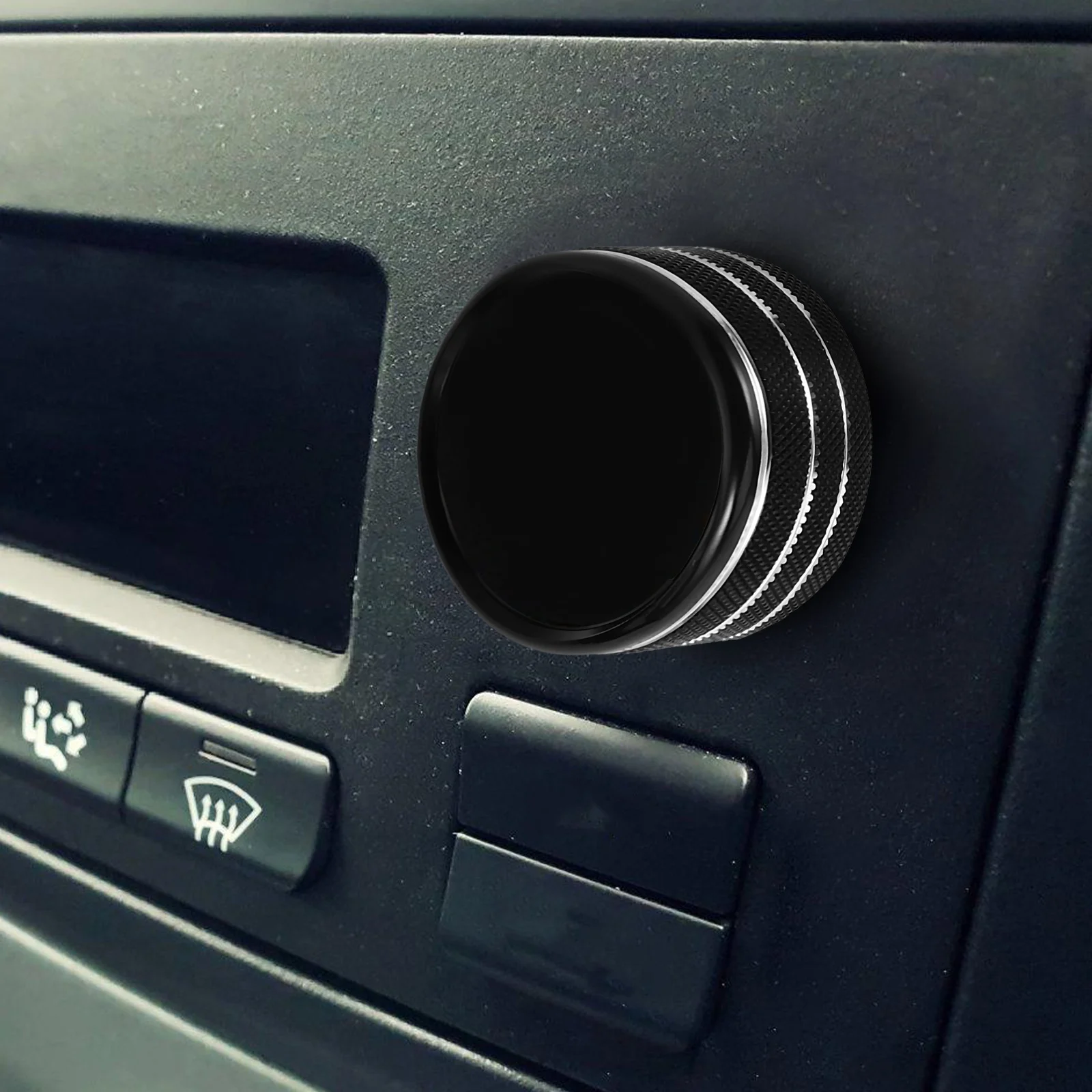 

4 Pcs Air Conditioner Switch Button Knob Cover Black Aluminum Alloy Car Interior Console Organizer