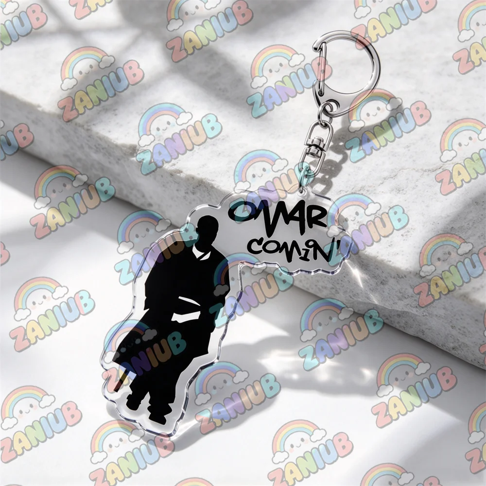 Classic American TV Series Acrylic Keychains Bag Charms Omar Little Stringer Bell Maryland Keyings Jewelry Fans Friends Gifts