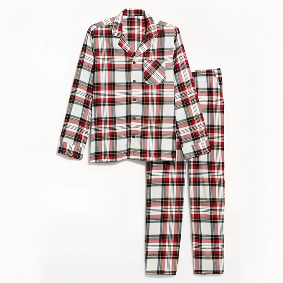 New Year Family Clothes 2026 Fahion Plaid Cotton Baby Romper Dad Mom Kids Family Matching Pajamas Set Sleepwear Home Loungewear
