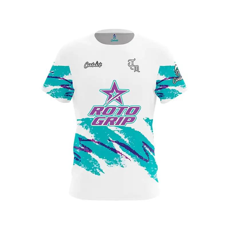 New Men Roto Grip Leopard Red Lip Split Color Bowling Jersey Short Sleeve Performance Sports Tee Fan Casual Streetwear Tops