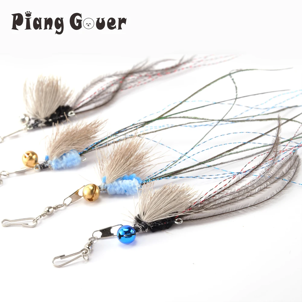 4 قطعة الحشرات وهمية استبدال رئيس القط دعابة عصا ألعاب القط شرابة مستلزمات ألعاب الحيوانات الأليفة #1