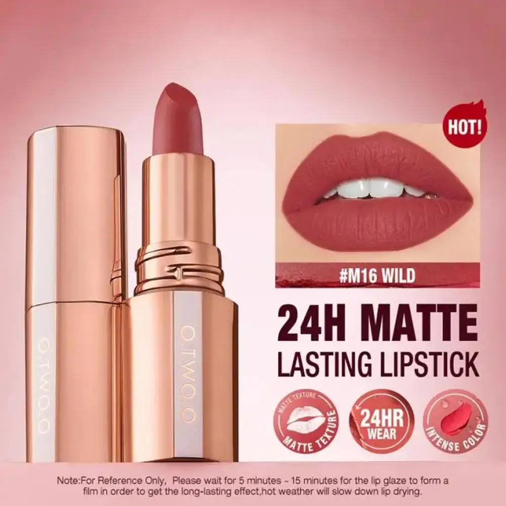 O.TWO.O Lipstick Lip Gloss Makeup Waterproof Velvet Non-stick Cup 8 Colors Lip Tint Matte Long Lasting Sexy Red Liquid Lip Stick