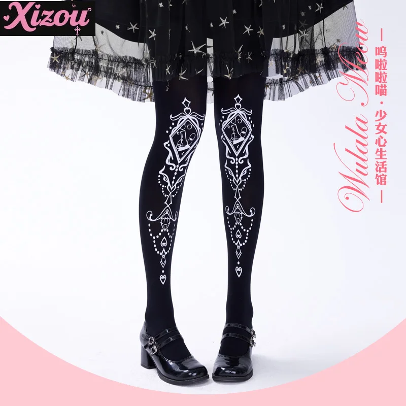 

Original Goth Dark Lolita Pantyhose Soft Sister Lolita Stockings Soft Girl Versatile 120d Velvet Leggings for Women