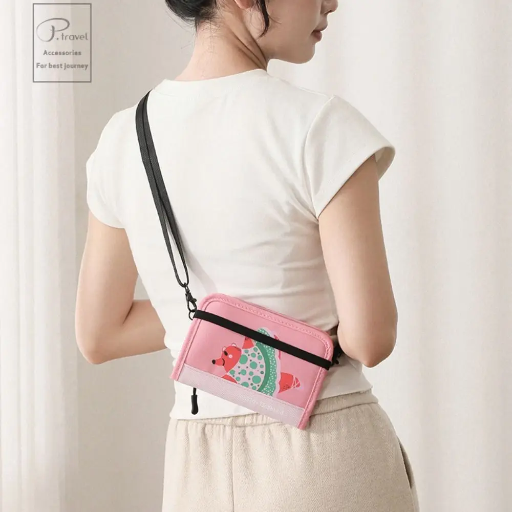 

Creative Card Holder Nylon Passport Bag Purse Passport Cover Travel Wallet Ticket Holder Crossbody Bag Storage Card Bag Women