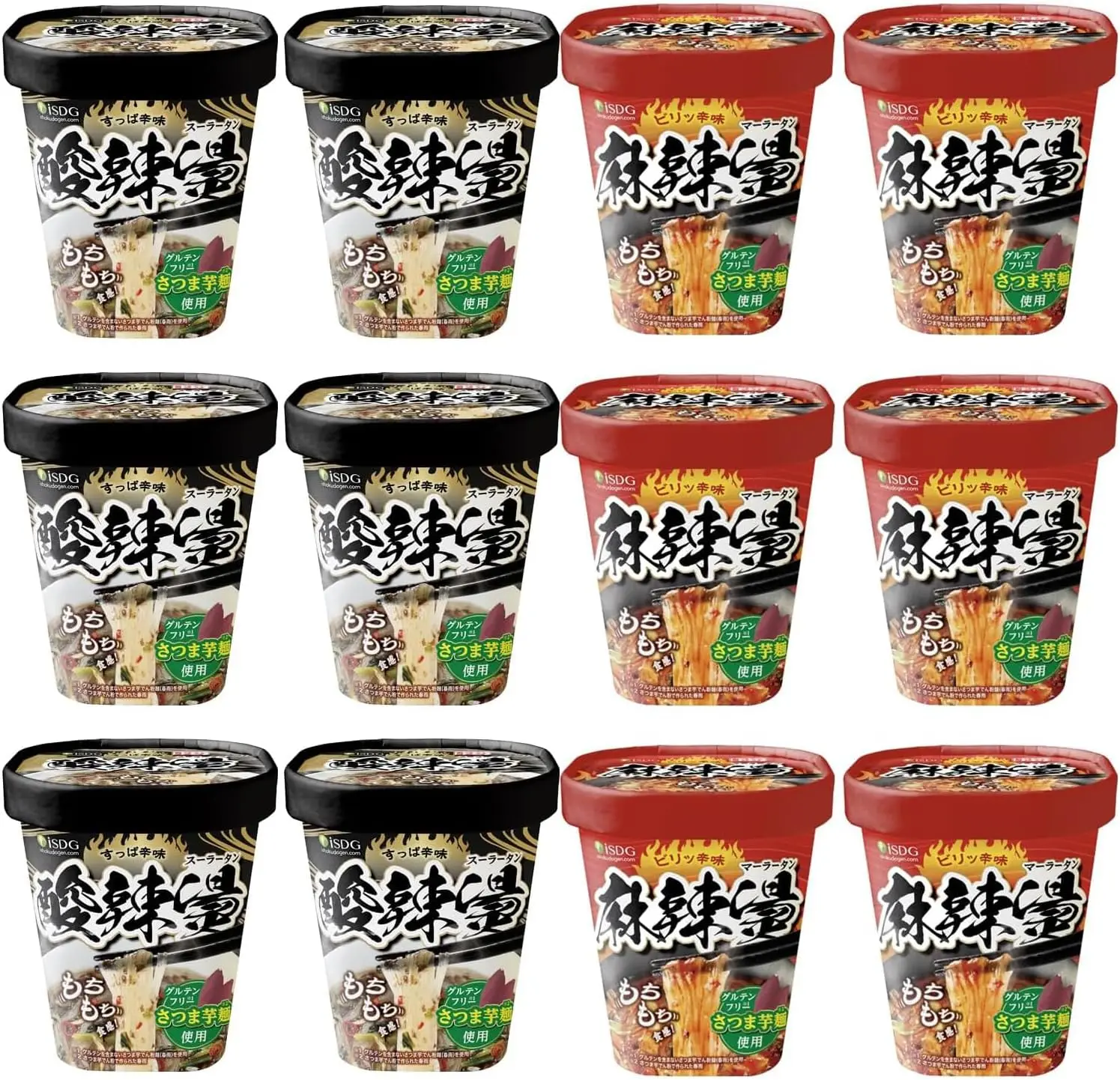 ISDG (3 comidas/6 comidas cada una) set de fideos dulces sin gluten 2025, excelente premio de sabor, fideos de taza con textura Mochi Mochi de baja calorías