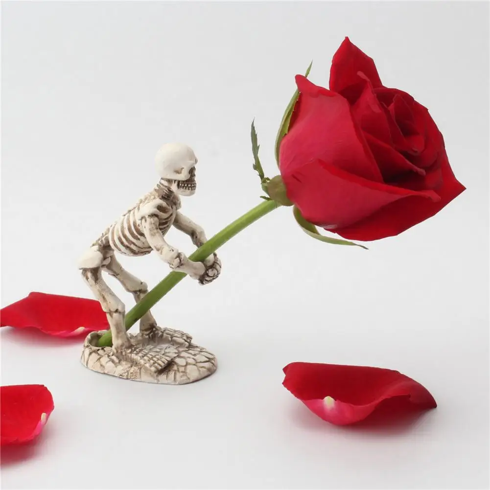 

Skeleton Figurine Pen Holder Resin Skeleton Statue Sculpture Pencil Stand Home Office Desktop Decoration Ornament Halloween Fest