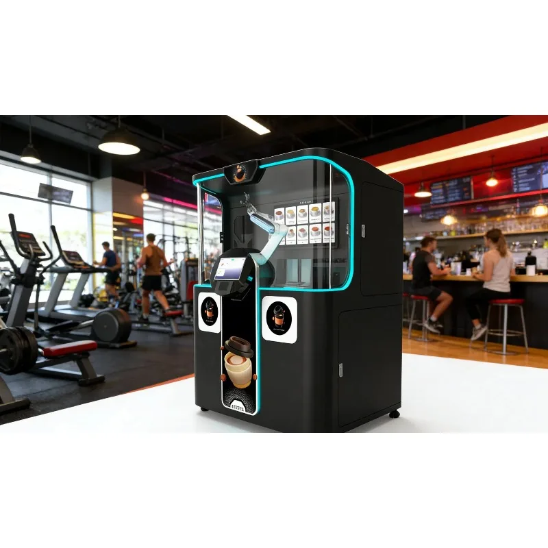 Commercial Ai Barista Robot: 200-Cup Capacity with Custom Latte Art Printing & Built-in Milk Fridge