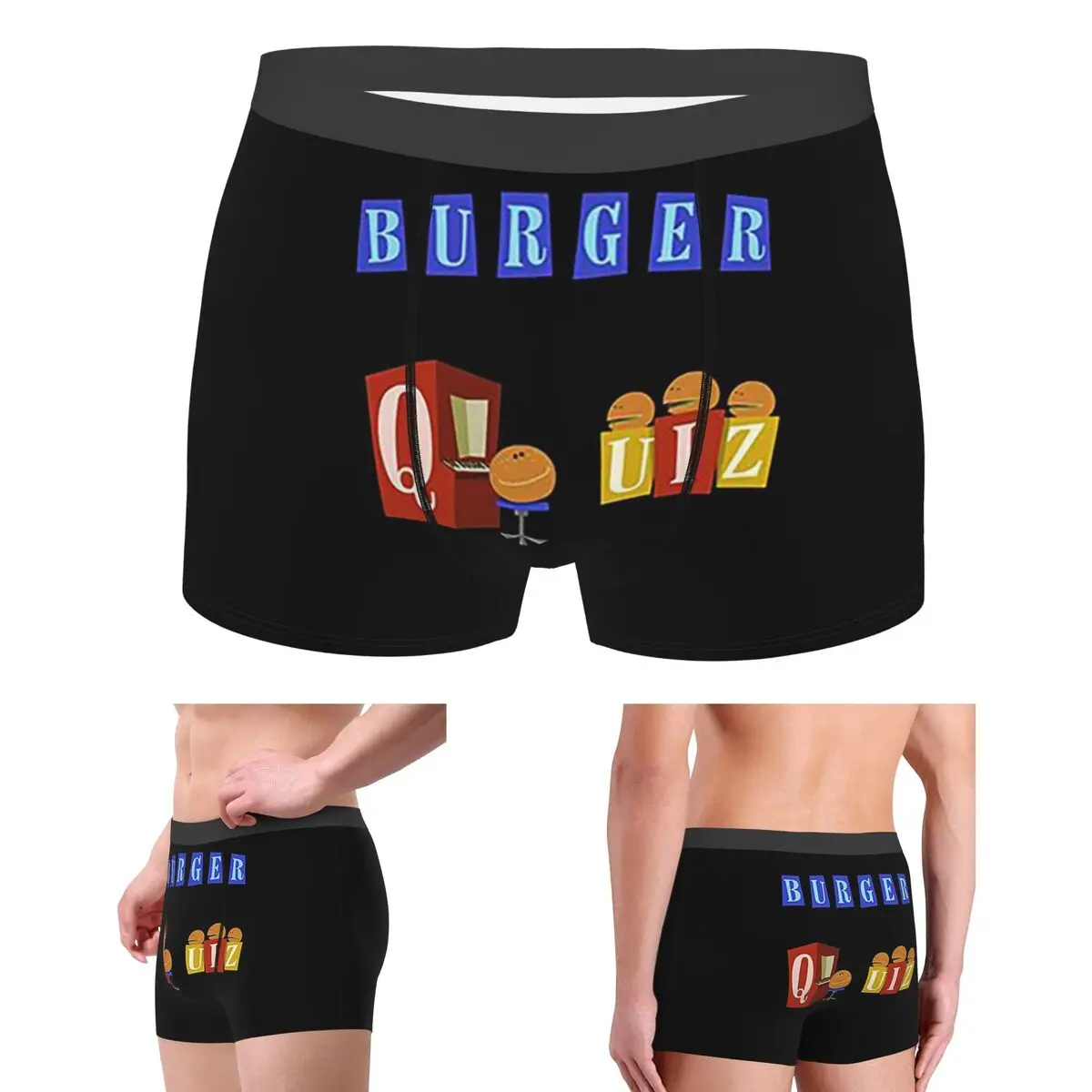 

Boxer Underpants Shorts Burger Quiz New Logo Panties Men's Breathable Underwear for Homme Man Boyfriend Gifts