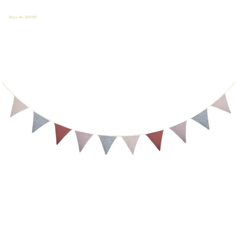 Baby Room Decoration Triangular Bunting Flags Breathable Cotton Pennant Chain Dropship